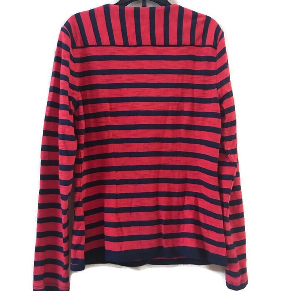 Cabi Nautical Coral and Navy Striped Blazer Jacket - Picture 7 of 7